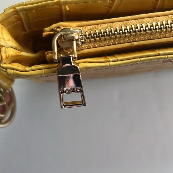 Bebe women’s small yellow faux croc  shoulder bag - Picture 7 of 12